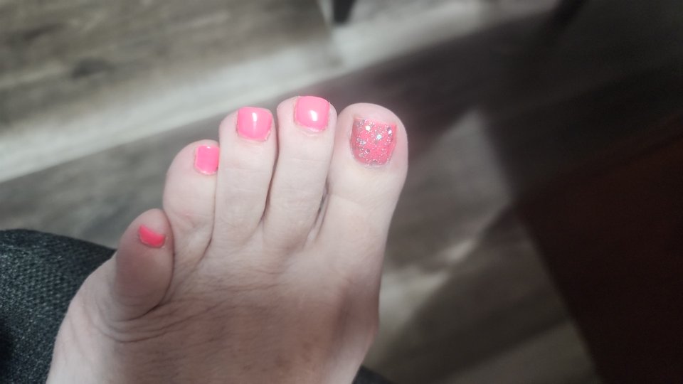 Manicure and pedicure area in a beauty salon.